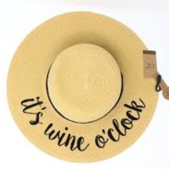 C.C. Boutique Accessories - 🎉HOST PICK🎉 NWT It's Wine O'Clock Sunhat